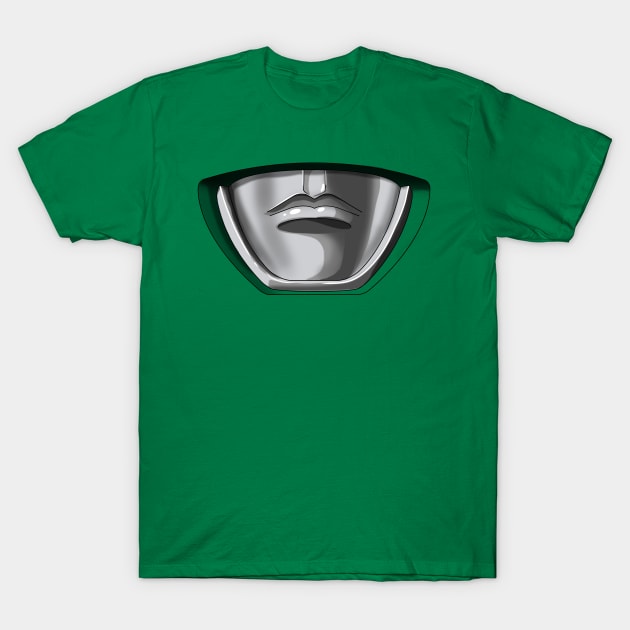 Mighty Morphin Power Mask GREEN T-Shirt by BossFightMAM